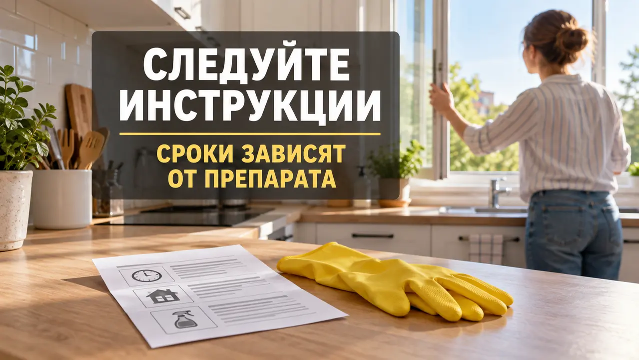 После обработки проветривайте помещение и соблюдайте инструкцию к препарату